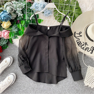 Γυναικεία μπλούζα με μανίκια δαντέλας σε διάφορα χρώματα