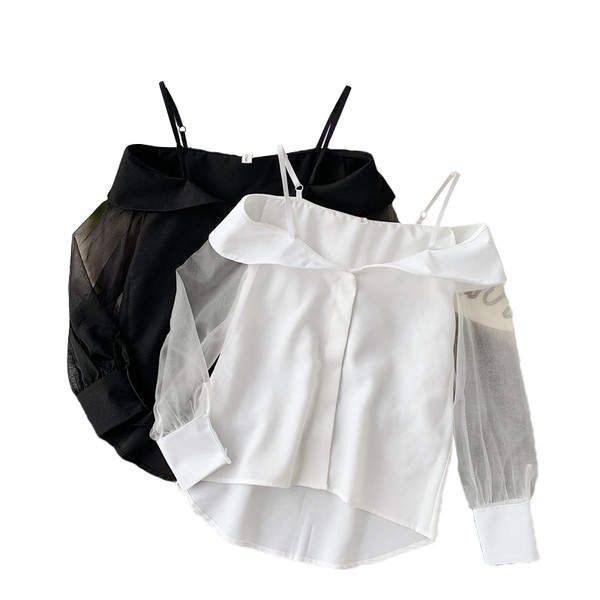 Γυναικεία μπλούζα με μανίκια δαντέλας σε διάφορα χρώματα