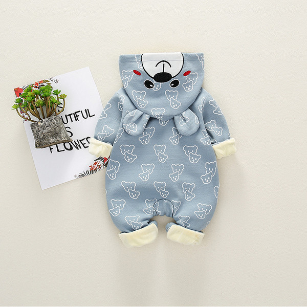 Βρεφική σαλοπέτα για κορίτσια με κουκούλα και στοιχείο 3D