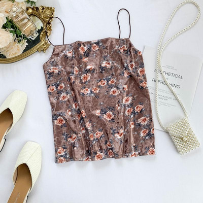 Γυναικείο αμάνικο  με λουλουδάτο πριντ  σε διάφορα χρώματα