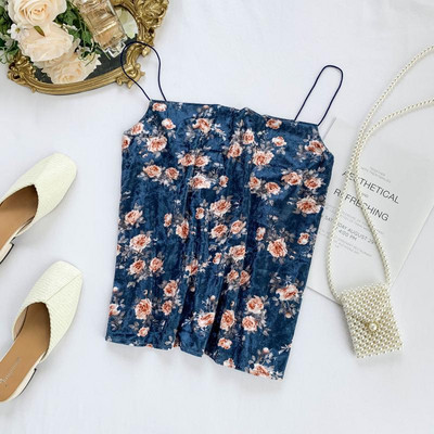 Γυναικείο αμάνικο  με λουλουδάτο πριντ  σε διάφορα χρώματα