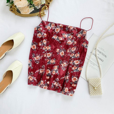 Γυναικείο αμάνικο  με λουλουδάτο πριντ  σε διάφορα χρώματα