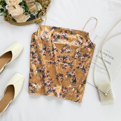 Γυναικείο αμάνικο  με λουλουδάτο πριντ  σε διάφορα χρώματα