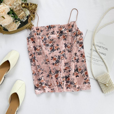 Γυναικείο αμάνικο  με λουλουδάτο πριντ  σε διάφορα χρώματα