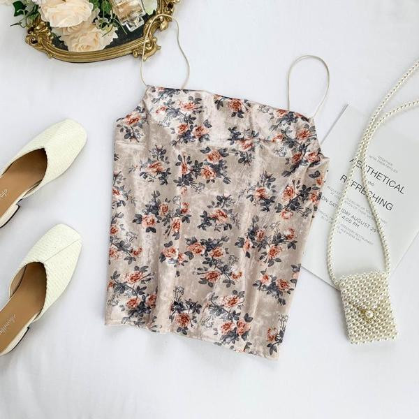 Γυναικείο αμάνικο  με λουλουδάτο πριντ  σε διάφορα χρώματα