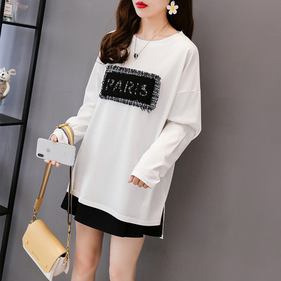 Női blúz három színben felirattal és O-nyakkal