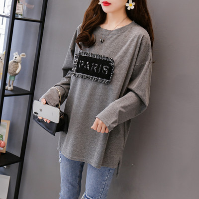 Női blúz három színben felirattal és O-nyakkal