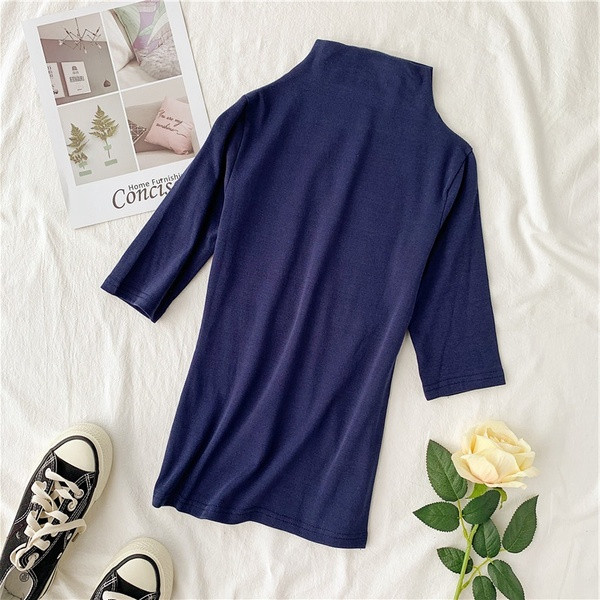 Γυναικεία casual μπλούζα με ψηλό κολάρο πόλο σε διάφορα χρώματα