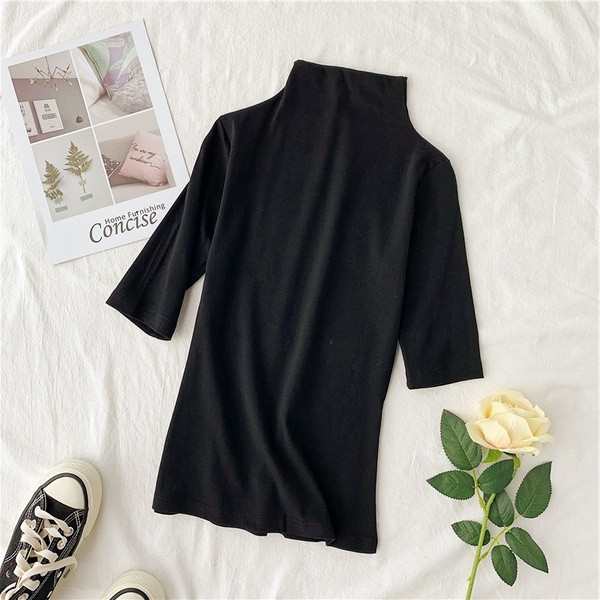 Γυναικεία casual μπλούζα με ψηλό κολάρο πόλο σε διάφορα χρώματα