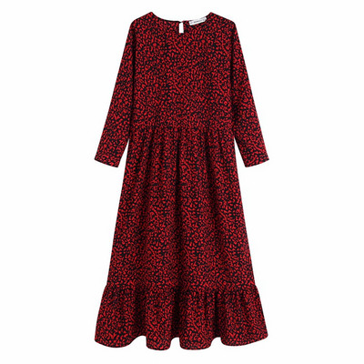 Μακρύ γυναικείο φόρεμα με ωοειδές λαιμόκοψη