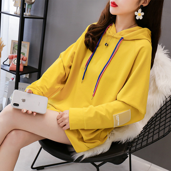 Καθημερινή  γυναικεία μπλούζα με κουκούλα και κορδόνια- σε τέσσερα χρώματα