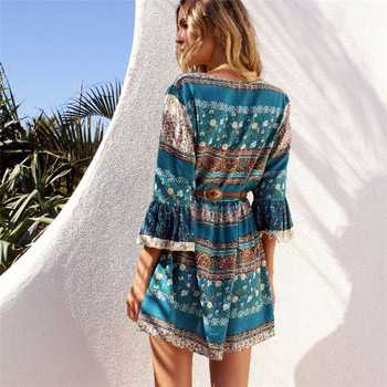 Női ruha lótusz ujjal és övvel két színben