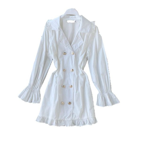 Γυναικείο φόρεμα με μακριά μανίκια και κουμπιά σε μαύρο και άσπρο χρώμα