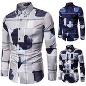 Μοντέρνο ανδρικό πουκάμισο με μακρύ μανίκι σε τρία χρώματα