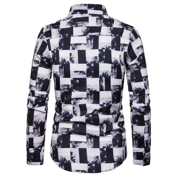 Μοντέρνο ανδρικό πουκάμισο με μακρύ μανίκι και κλασικό  γιακά σε μαύρο χρώμα