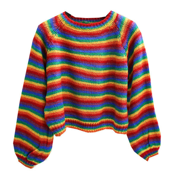 Γυναικείο πουλόβερ  ευρύ  μοντέλο  με O-λαιμό