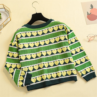 Alkalmi női pulóver zöld és rózsaszín színben