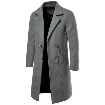 Μοντέρνο ανδρικό μακρύ παλτό σε τρία χρώματα