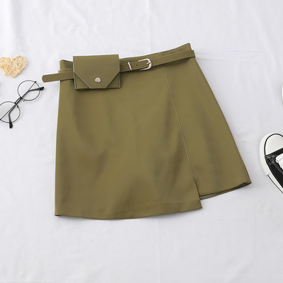 Σύγχρονη  έκο δερμάτινη γυναικεία φούστα  με  ζώνη σε πολλά χρώματα