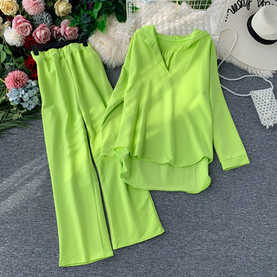 Καθημερινό γυναικείο σετ - μπλούζα και παντελόνι σε διάφορα χρώματα