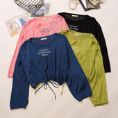 Bluza de dama in mai multe culori cu cravate si inscriptii