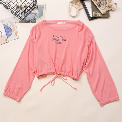 Bluza de dama in mai multe culori cu cravate si inscriptii