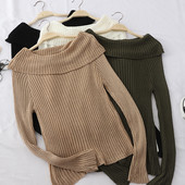 Λεπτό γυναικείο πουλόβερ  με πεσμένα μανίκια σε διάφορα χρώματα