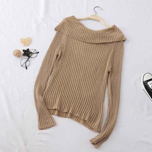 Λεπτό γυναικείο πουλόβερ  με πεσμένα μανίκια σε διάφορα χρώματα