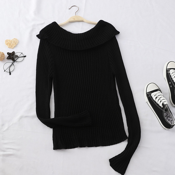 Λεπτό γυναικείο πουλόβερ  με πεσμένα μανίκια σε διάφορα χρώματα