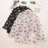 Camasa moderna de dama cu maneca lunga in alb si negru