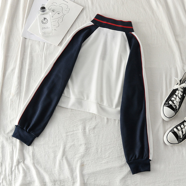 Γυναικείο φούτερ με φερμουάρ σε δύο χρώματα