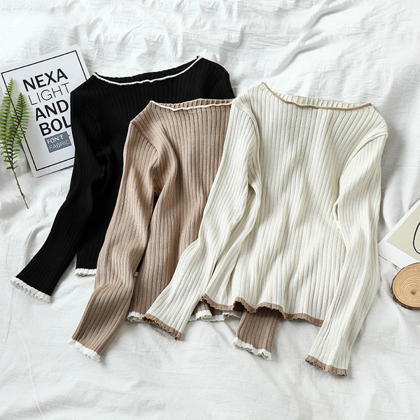 Μοντέρνο γυναικείο πουλόβερ  σε τρία χρώματα