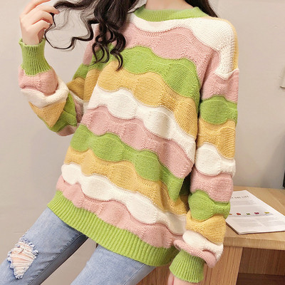 Χειμερινό γυναικείο πουλόβερ - ευρύ μοντέλο σε τρία χρώματα