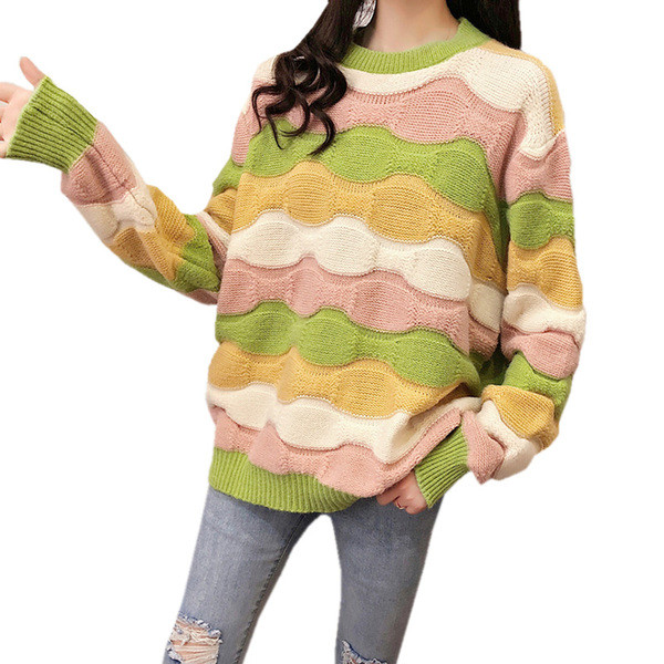 Χειμερινό γυναικείο πουλόβερ - ευρύ μοντέλο σε τρία χρώματα
