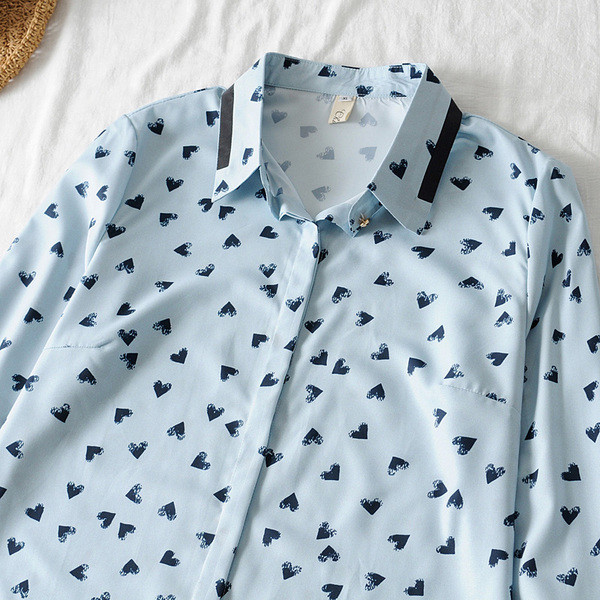 Cămașă modernă de damă cu mâneci lungi și guler clasic în două culori