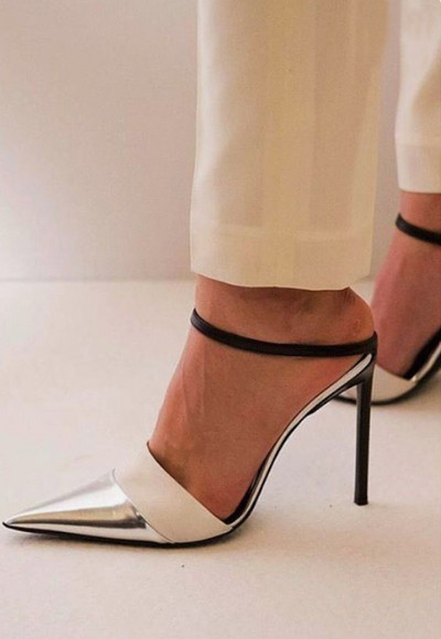 Стилни дамски обувки с висок ток - заострен модел