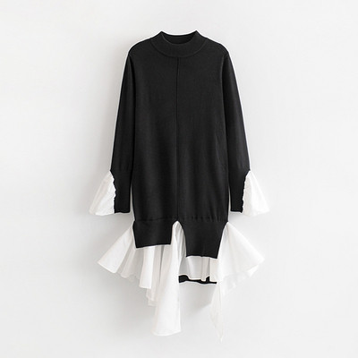 Rochie lunga asimetrica din tricotat subtire