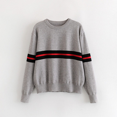 Πλεκτό γυναικείο πουλόβερ σε γκρι χρώμα