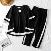 Modern női szett két részes fehér és fekete színben