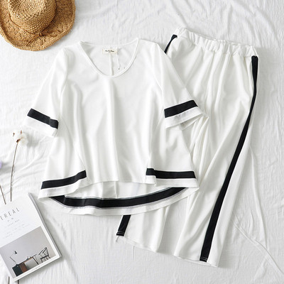 Modern női szett két részes fehér és fekete színben