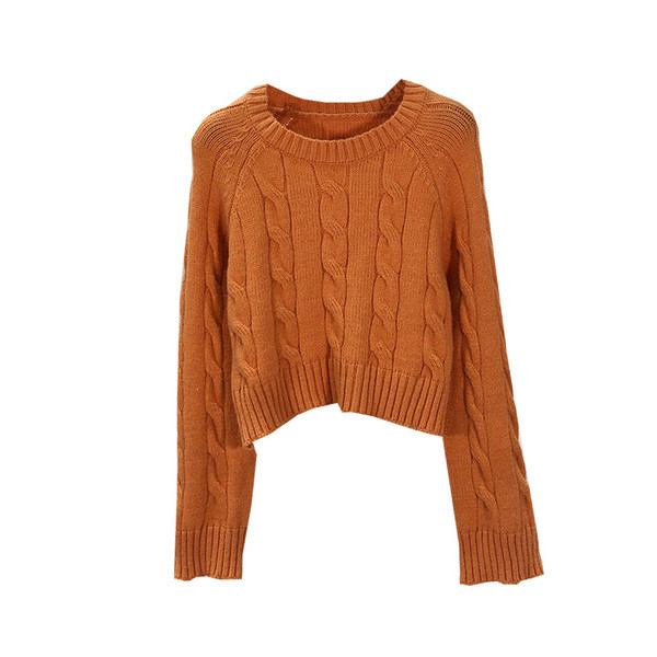 Μοντέρνο γυναικείο πουλόβερ κοντό σε διάφορα χρώματα