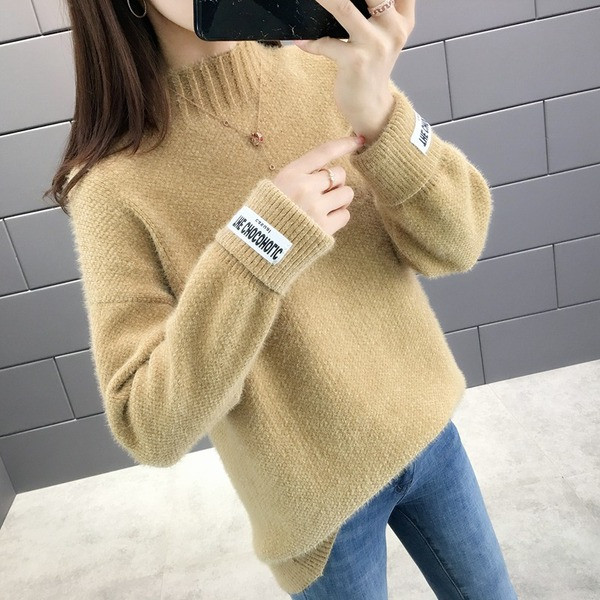 Pulover de iarna de dama cu guler inalt in mai multe culori