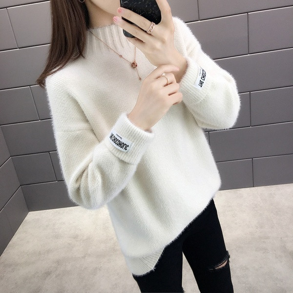 Pulover de iarna de dama cu guler inalt in mai multe culori