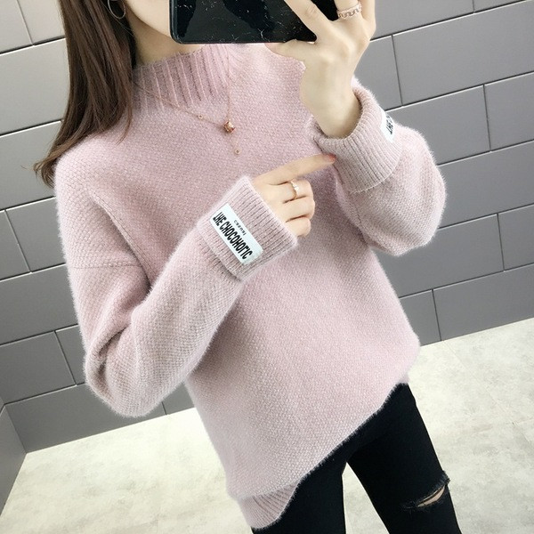 Pulover de iarna de dama cu guler inalt in mai multe culori