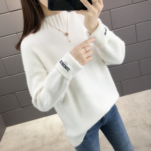 Pulover de iarna de dama cu guler inalt in mai multe culori