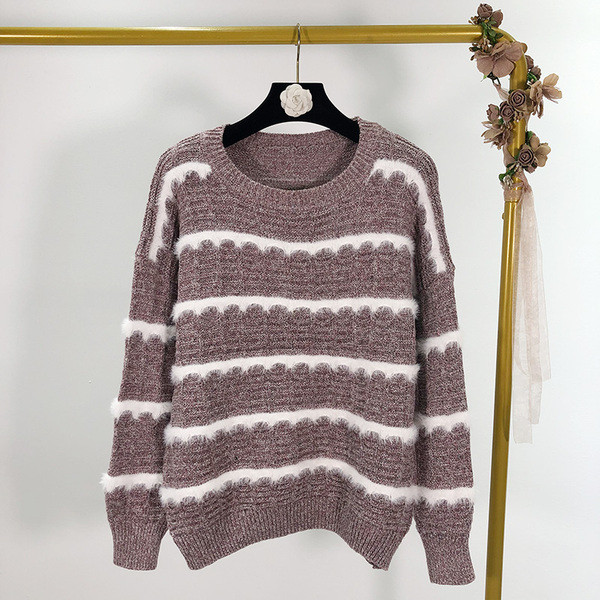 Νέο μοντέλο μοντέρνο  γυναικείο πουλόβερ  με λαιμό O