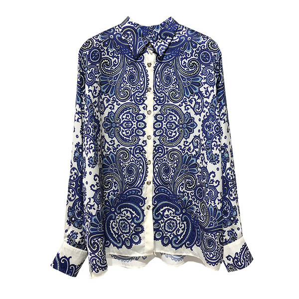 Hosszú és széles, virágmintás ing, hosszú ujjal