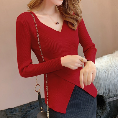 Γυναικεία μπλούζα  φθινοπώρου-χειμωνιάτικη - ασύμμετρη μοτίβο σε διάφορα χρώματα