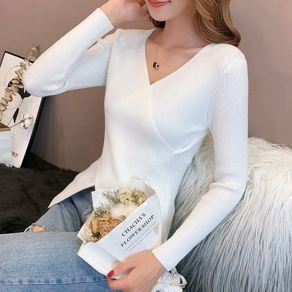 Γυναικεία μπλούζα  φθινοπώρου-χειμωνιάτικη - ασύμμετρη μοτίβο σε διάφορα χρώματα