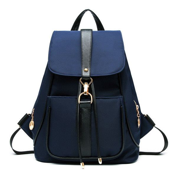 Modern női hátizsák fekete, kék és lila színekben